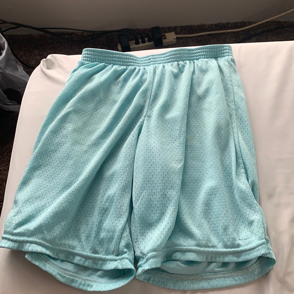 kids light blue champion basketball ball short